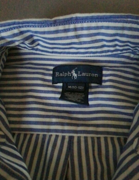 Camisa  riscas azuis RALPH LAUREN 10 anos