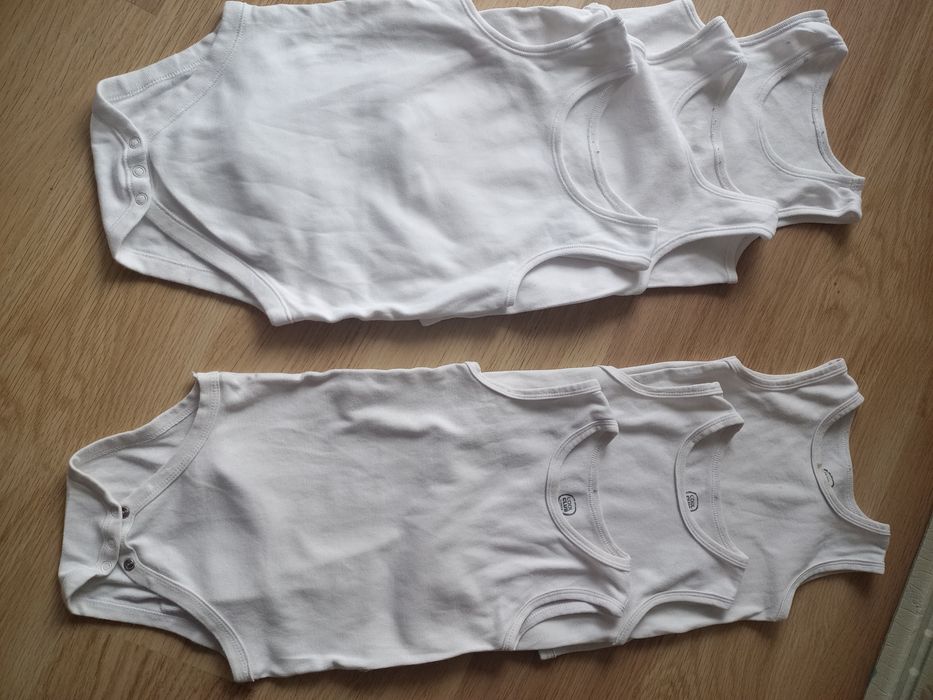Zestaw 6 szt body na ramiączkach podkoszulki . Tanio
