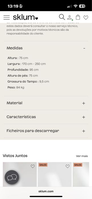 Mesa jantar madeira extensivel SKLUM