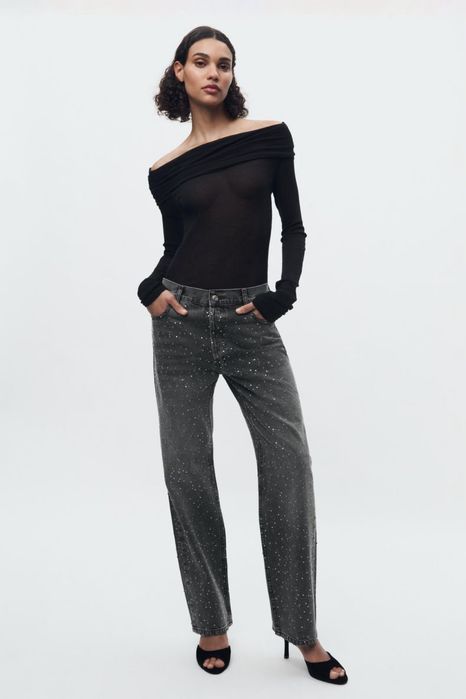 Трендові джинси Zara зі стразами