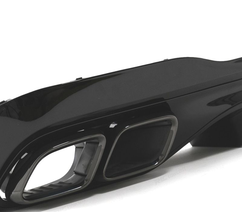 DIFUSOR MERCEDES W206 AMG 21- LOOK C63 + PONTEIRAS DE ESCAPE PRETAS