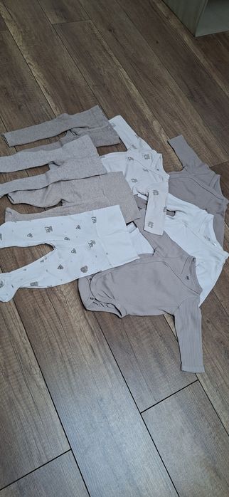 H&M beżowy zestaw dla niemowlaka noworodka 56