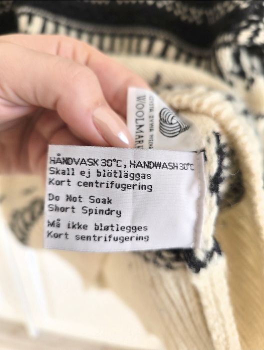 Sweter wełniany norweski M gruby i ciepły