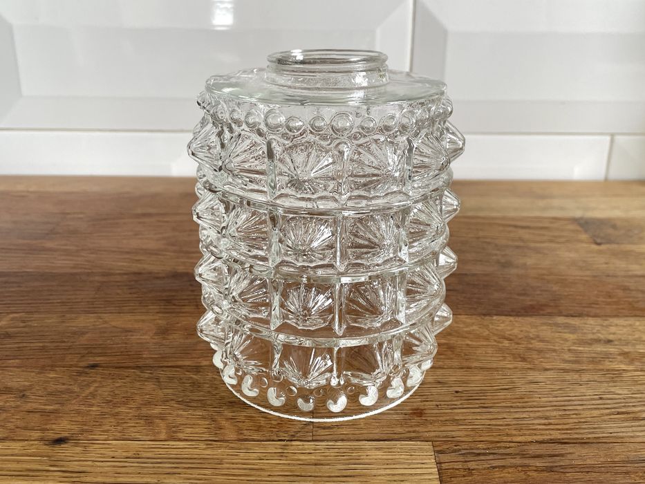 Szklany klosz do żyrandola, retro, vintage 10 x 15 cm