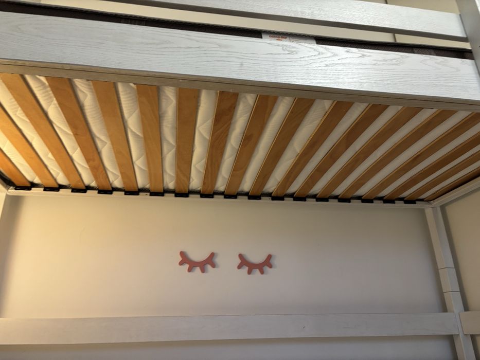 Ліжко дитяче двоярусне-двоповерхове масив дуба