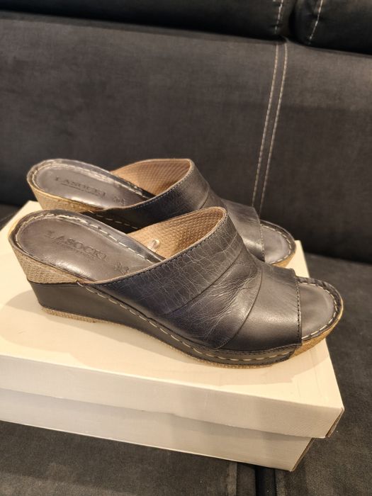 Klapki Lasocki 39 denim jeansy idealne