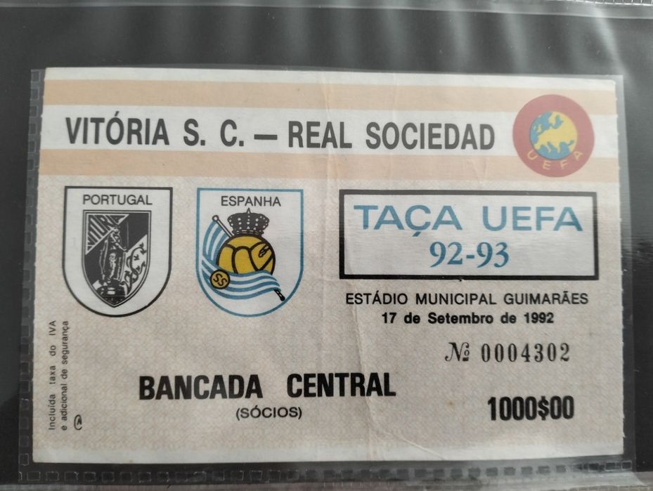 Bilhete Vitória Guimarães x Real Sociedad