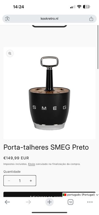 talheres smeg novo na caixa preto.