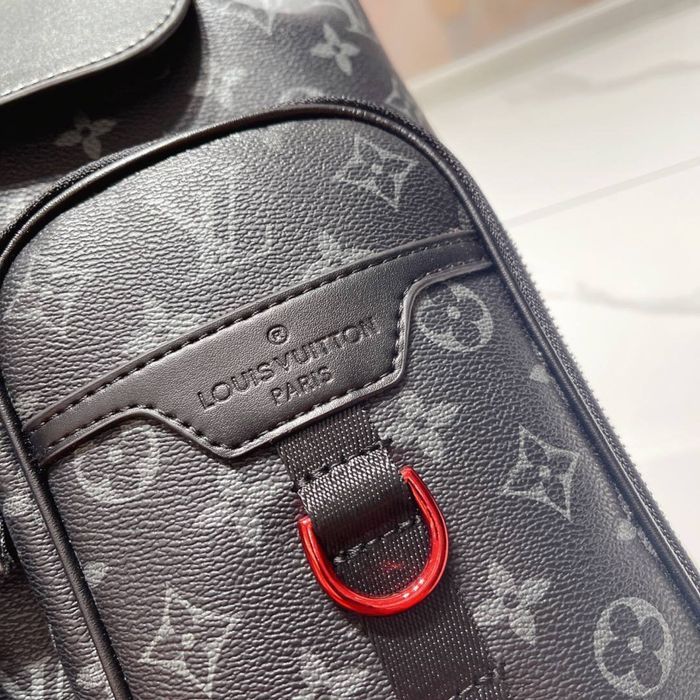 Рюкзак Louis Vuitton мужской черный портфель ранец кожаный оригинал