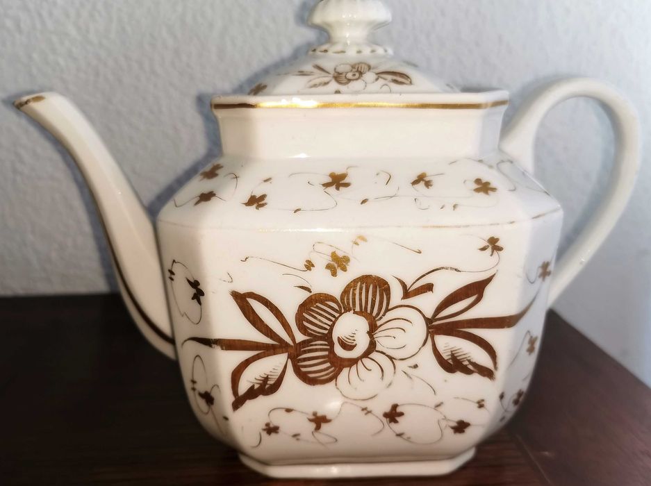 Beautiful Very Old Porcelain Teapot with Gilding