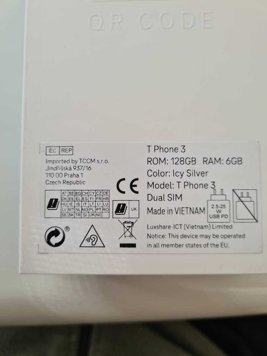 T-Mobile T Phone 3 Смартфон Новий 5G Dual Sim Duos 6/128GB 128GB 6GB RAM E-Sim ESim мобільний 6.58 дюйм Камера 50МП Акумулятор 5000 мАг Android 15 Сім