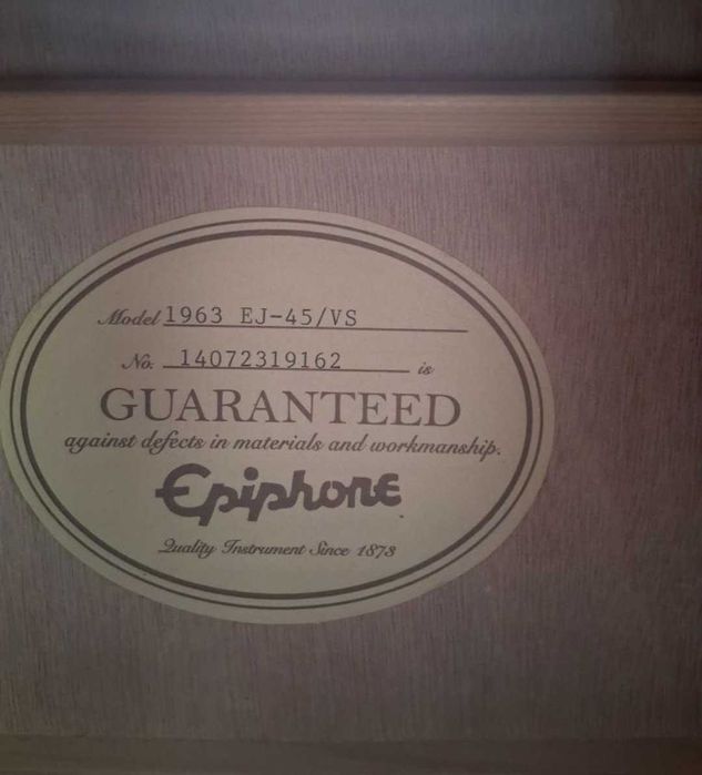 Gitara akustyczna Gibson Epiphone Vintage Sunburst 1963 EJ-45/VS
