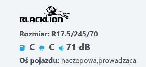 245/70R17.5 Opona ciężarowa BlackLion BF188 Prowadząca