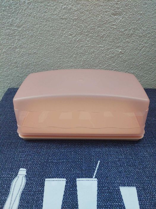porta bolos retangular tupperware