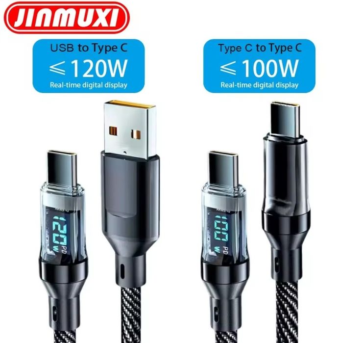 Кабель з дисплеєм type-c type-c usb type-c 60-100-120w