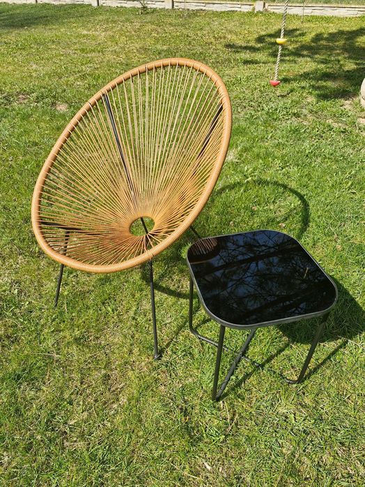 Fotel i stolik ogrodowy/balkonowy