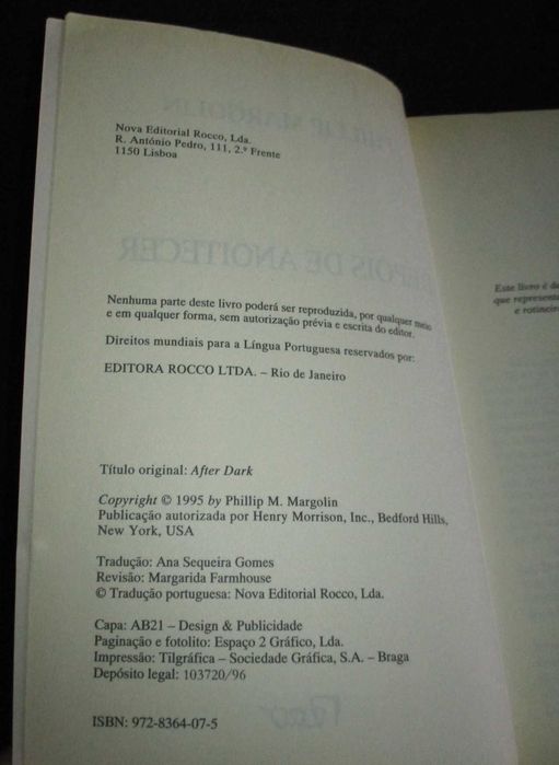 Livro Depois de Anoitecer Philip Margolin