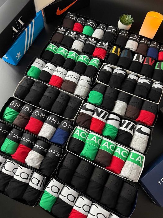 Чоловічі чорні/кольорові труси Пума. Мужские турецкие боксеры