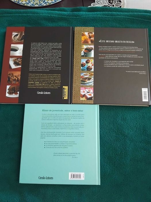 3 Livros para o Lar: 1-Paixão pelo Café 2-Paixão pelo Chocolate 3-Paixão pelo Chá