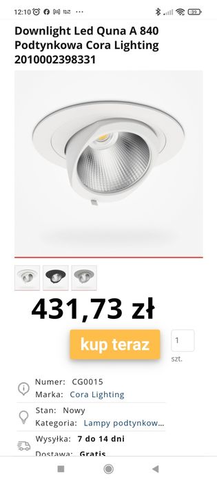 Downlight Led Quna A 840 Podtynkowa Lampa Cora Lighting