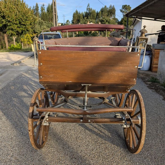 Charrete castanha para cavalos e burros – pronta para aventuras!