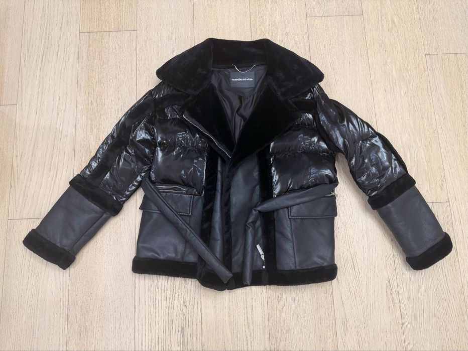 Жіноча дублянка Maniere De Voir M чорна з поясом