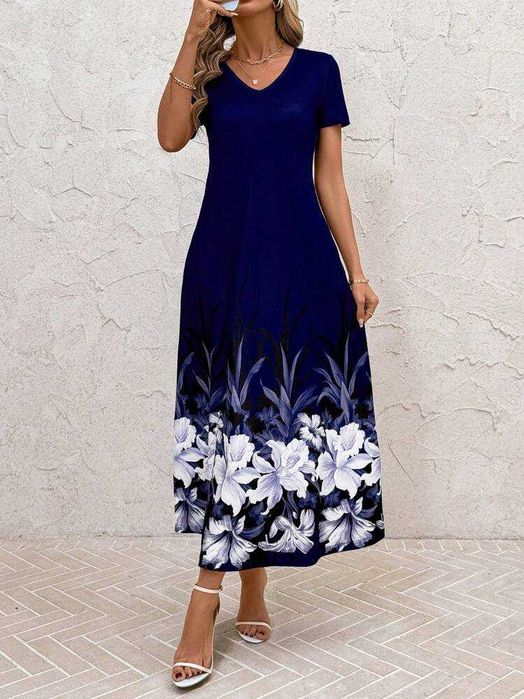 Nowa sukienka granatowo- biała rozm.42