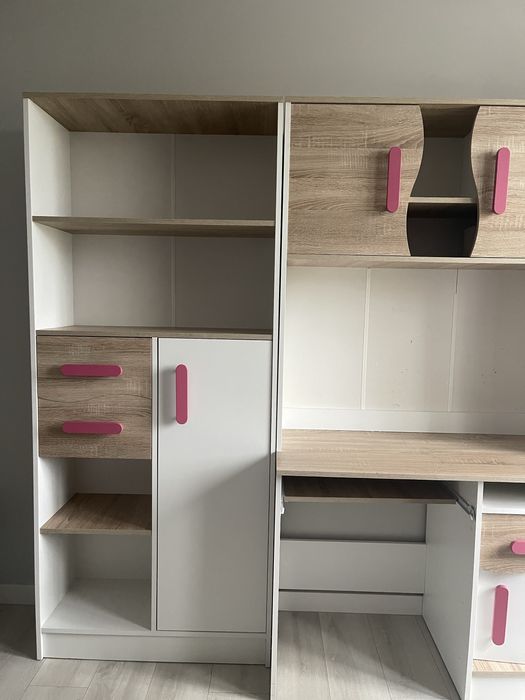 Zestaw mebli bialo-brazowe