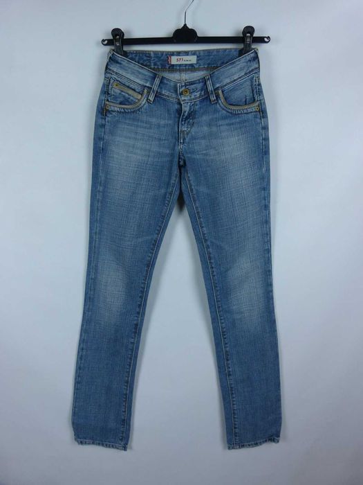 LEVI`S 571 slim fit spodnie dżins 26 / 34 pas 72 cm