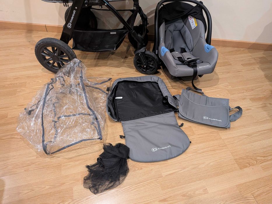 Carrinho de Bebé 3 em 1 Kinderkraft MOOV – Excelente estado