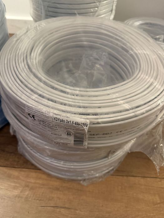 Przewód 3x1,5 płaski dwie rolki