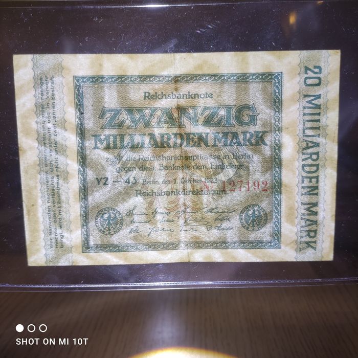 Germany -Weimar Republic 20 Miliarden Mark 1923