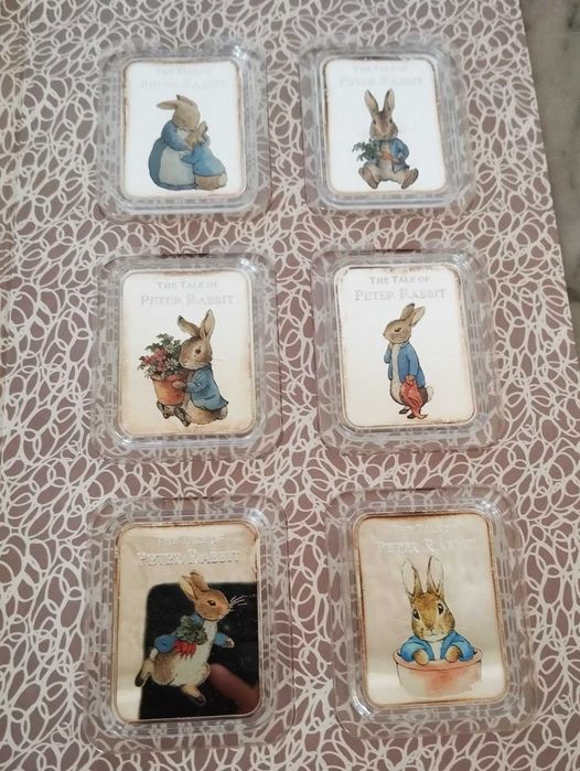 Coleção Peter Rabbit - 6 Medalhas Prata