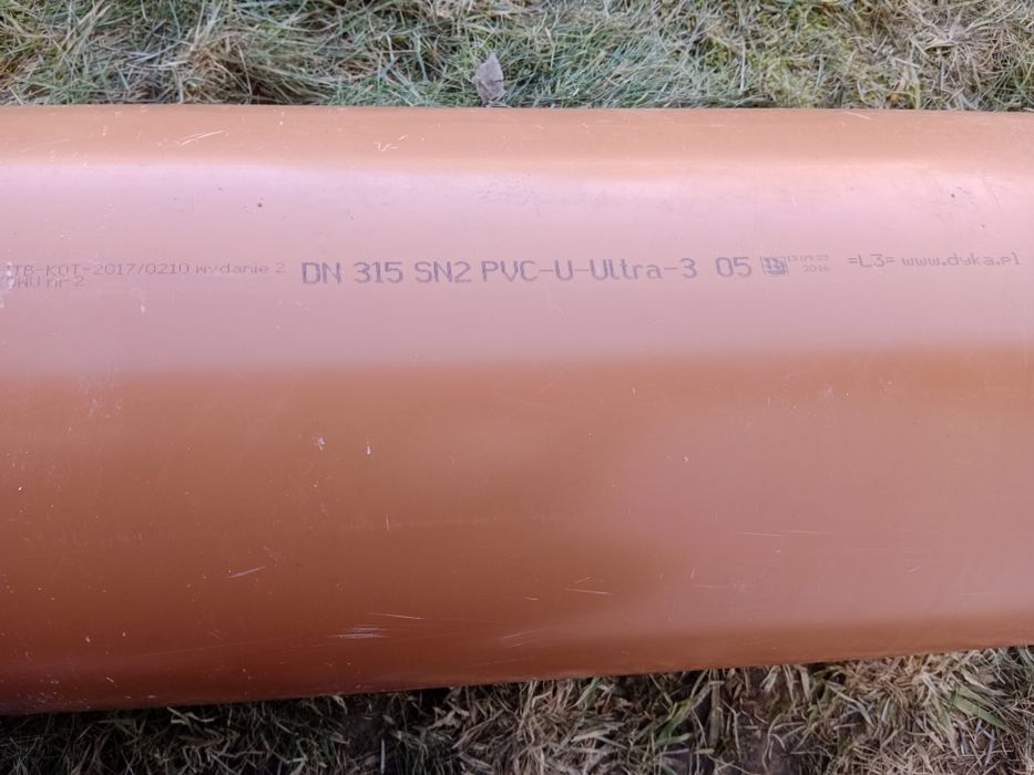 Rura kanalizacyjna 315x2000 gładka kineta