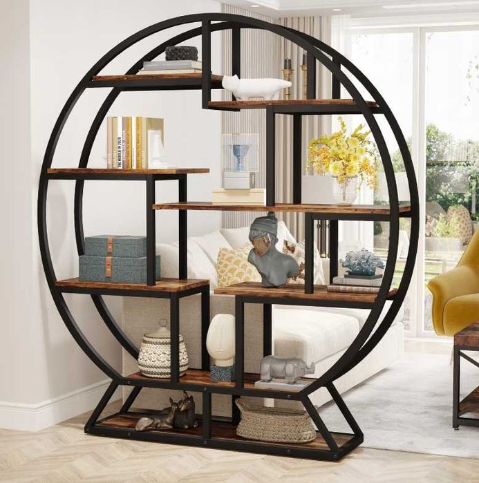 Okrągły regał na książki, kwiaty