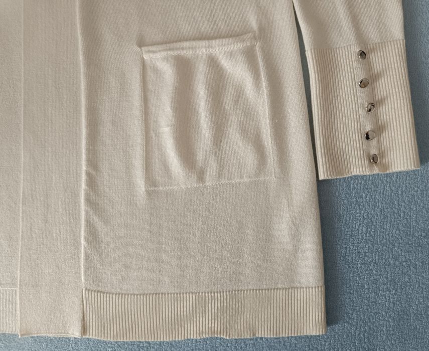 Długi sweter bez zapięcia/kardigan w kolorze śmietanki