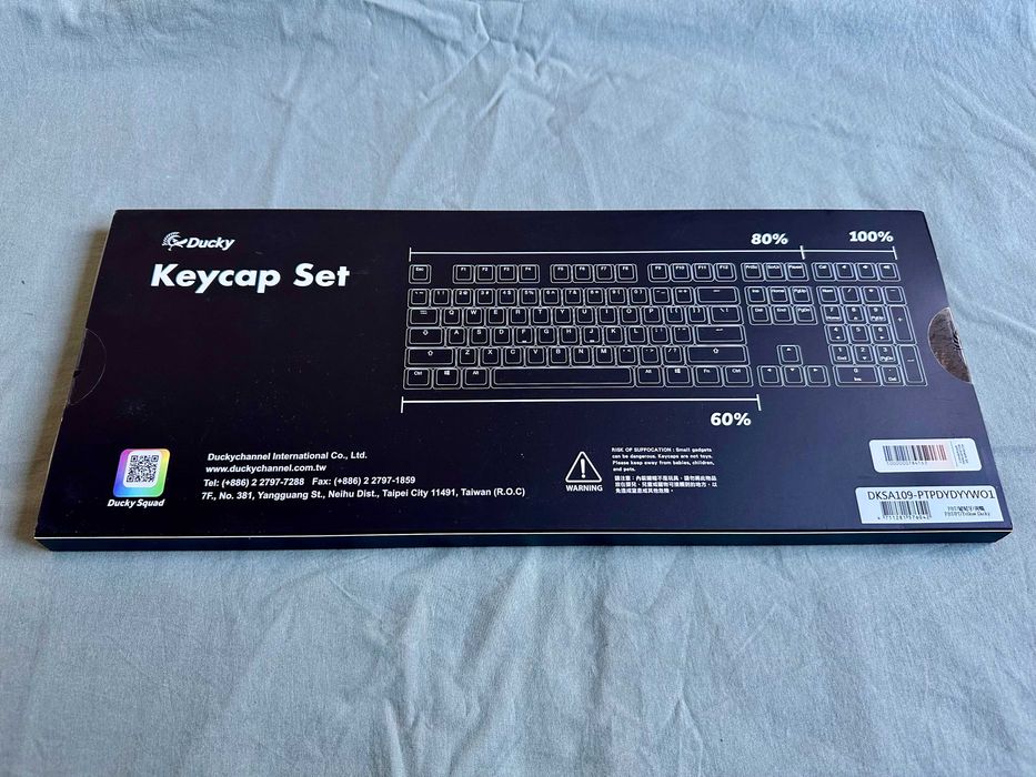 Conjunto de keycaps PBT Doubleshot Ducky ISO-PT amarelo novo e selado