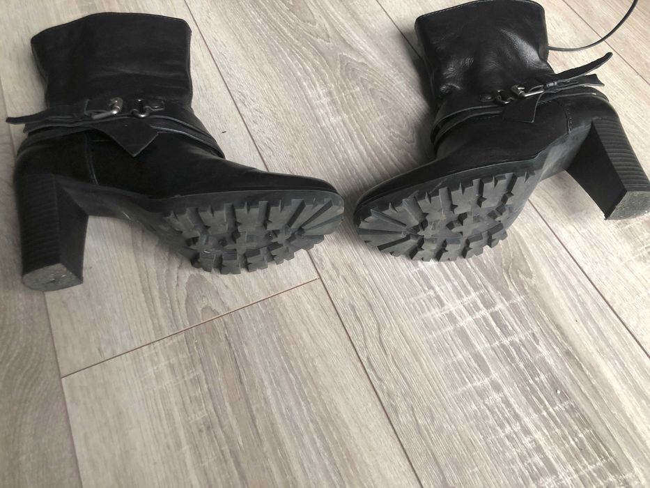 VENEZIA botki damskie, czarna skóra, rozmiar 38 - stan idealny