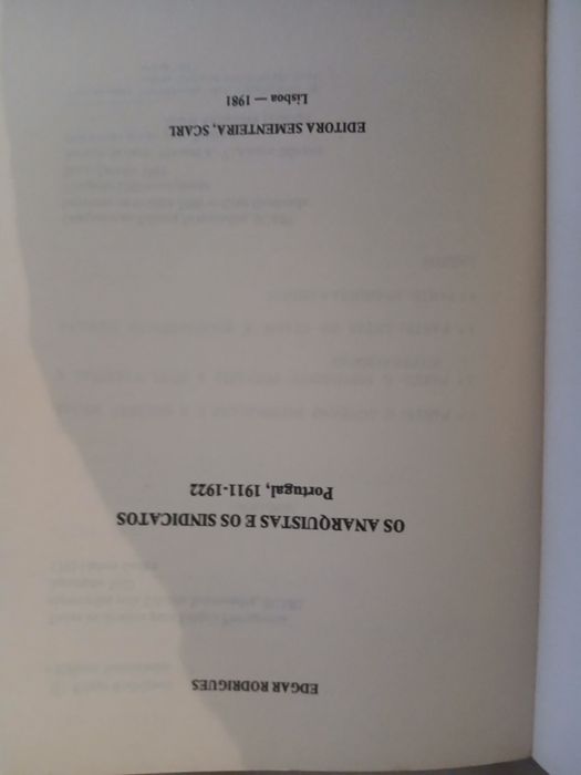 Os anarqiistas e os sindicatos -portugal 1911/1922
