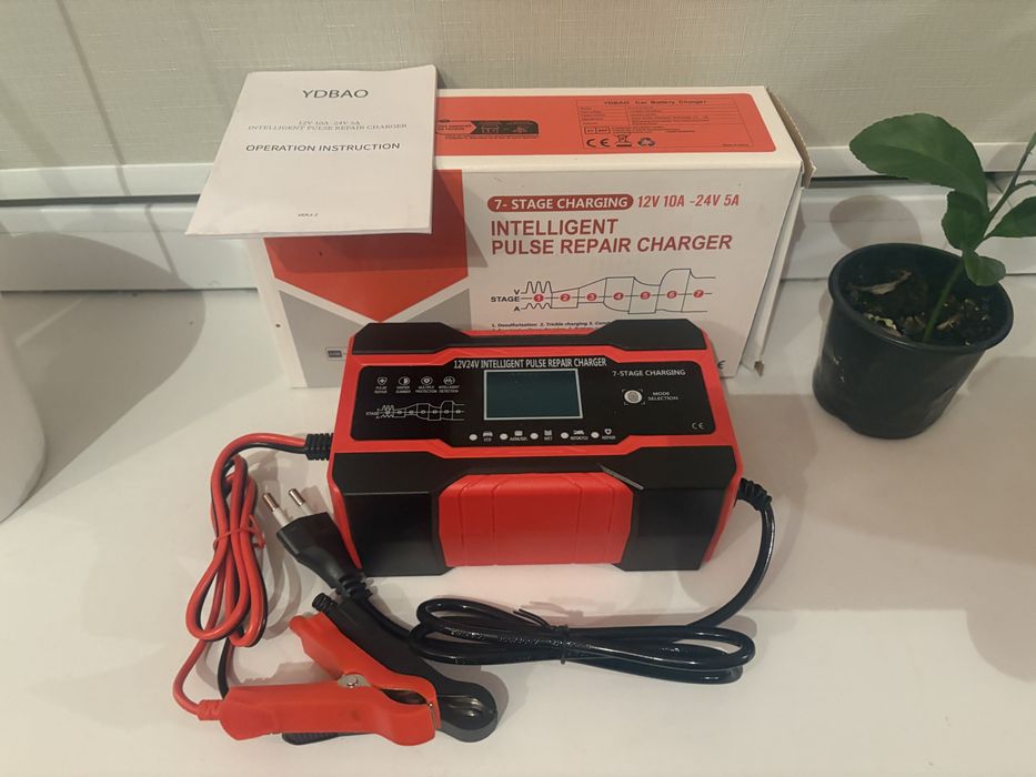 Інтелектуальний зарядний пристій для авто АКБ 10A smart 7 ступинів