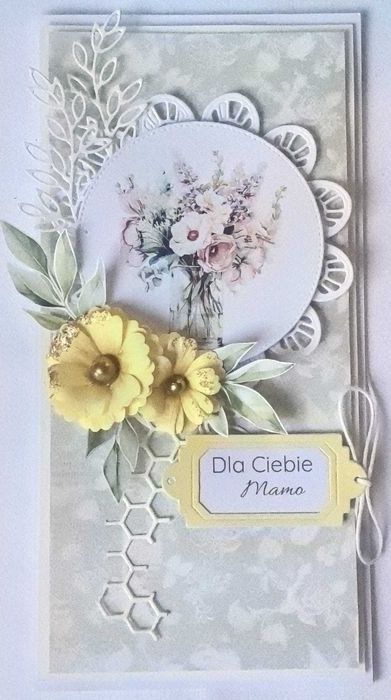 Kartka dla Mamy handmade personalizacja Dzień Mamy kwiaty 3D