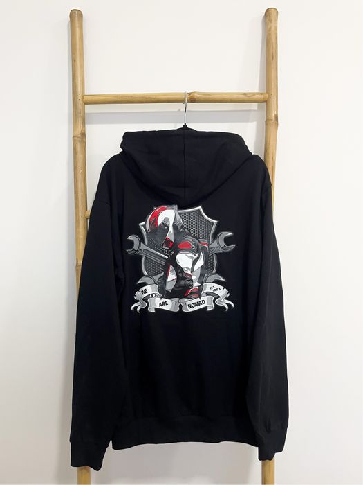 Sweatshirt Hoodie preto para motard