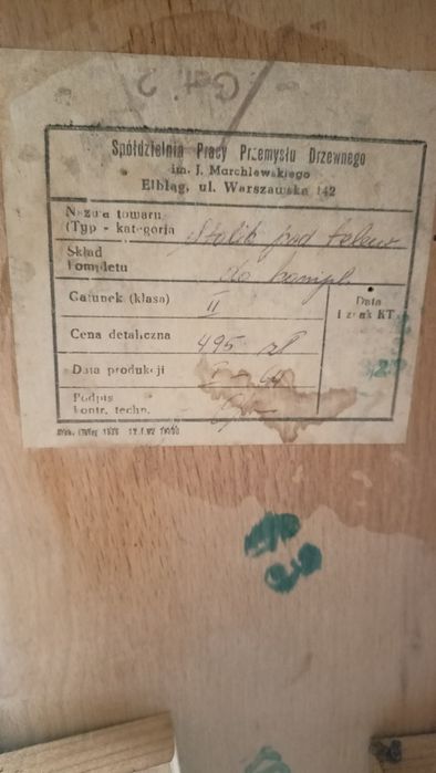 Stolik drewniany PRL wys 80cm