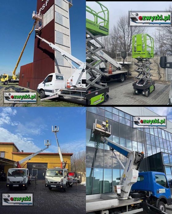 Zwyżka do 35m Podnośnik koszowy nożycowy wynajem  z operatorem lub bez