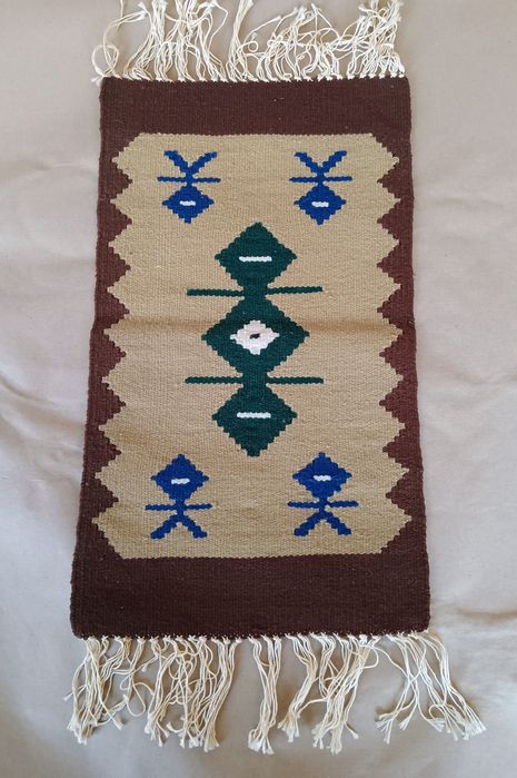 Kilim wełniany import Bułgaria PRL, Rzutnik, Bieżnik na stół NOWY