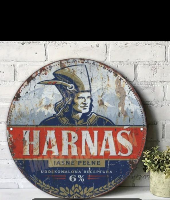 Nowy szyld metalowy Harnaś