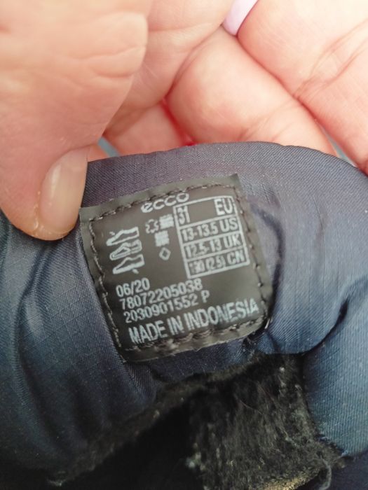 Зимові дитячі шкіряні черевики Ecco р. 31