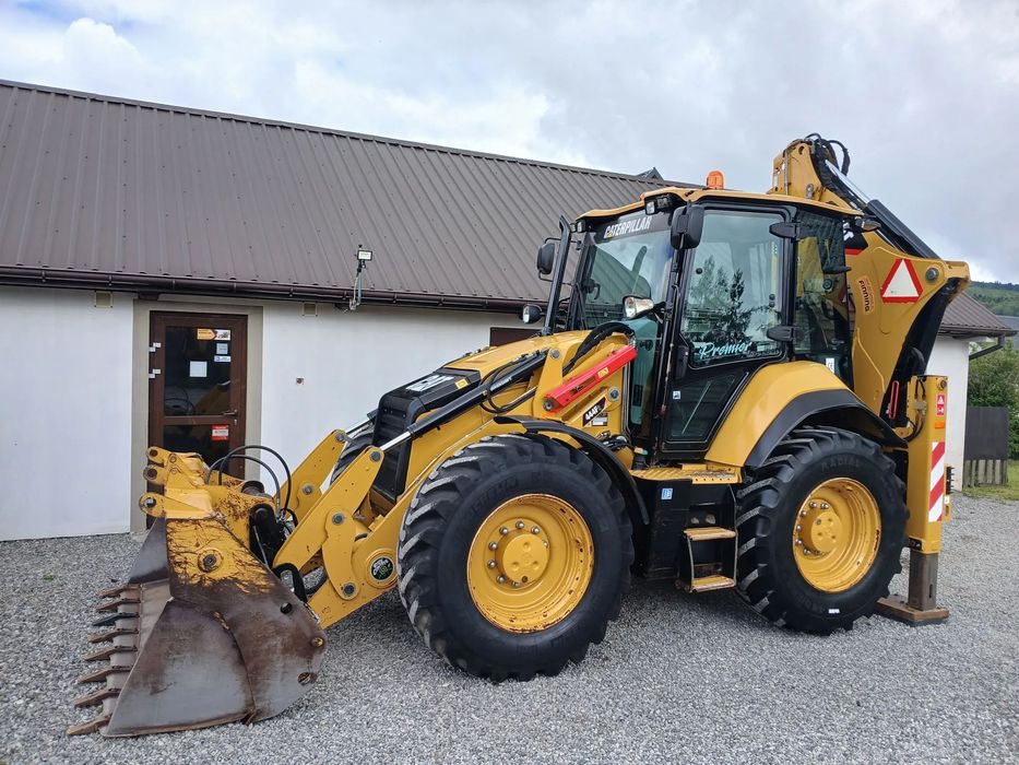 Caterpillar 444F2/JOYSTICK/KLIMA/6650h!  Nowe Opony/Oryginał/2 łyżki/Widły/Bez DPF i ADBLU/Koparko-ładowarka