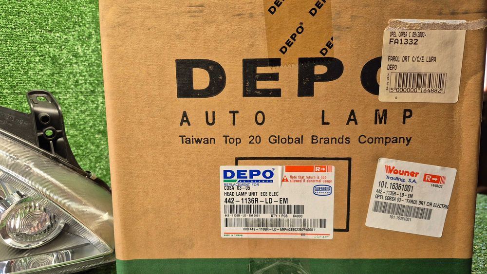 Otica Farol Frente Direito Opel Corsa C X01 Combo C 2000 a 2012 Ref. 442-1136R-LD-EM NOVO DEPO