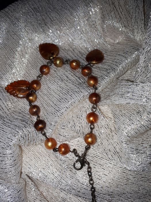 Bransoletka brązowo-miodowa - PRL